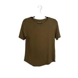 Universal Standard Tee Rex Womens XXS Olive Green Crew Neck Cotton Modal Shirt